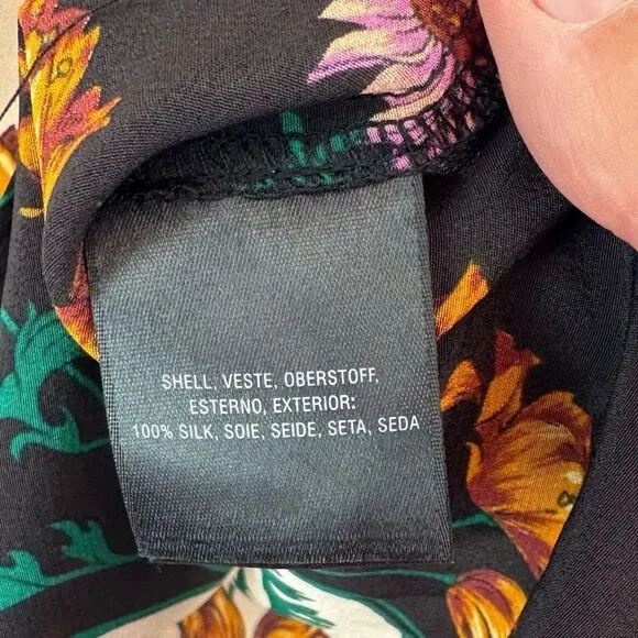 Anthropologie Maeve Florence Floral Boatneck Silk Top - Picture 9 of 10